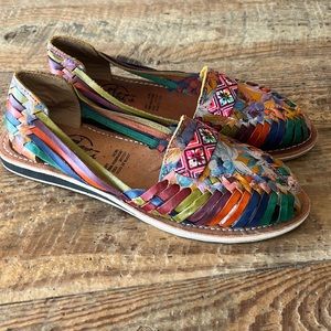 Cacahi’s Cacles Slip-on Sandals Colorful Bohemian Leather sz: 7.5